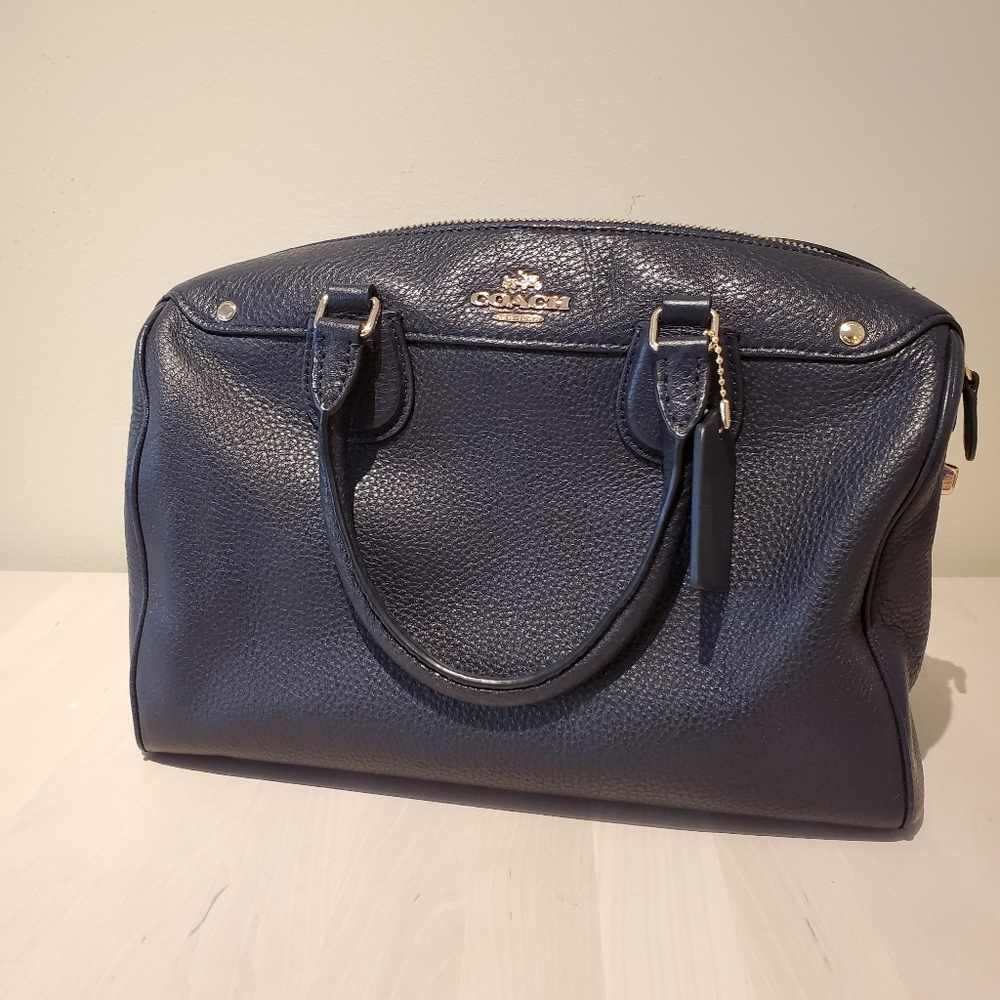 NWOT Authentic Coach Black leather Satchel Bag - Picture 3 of 16